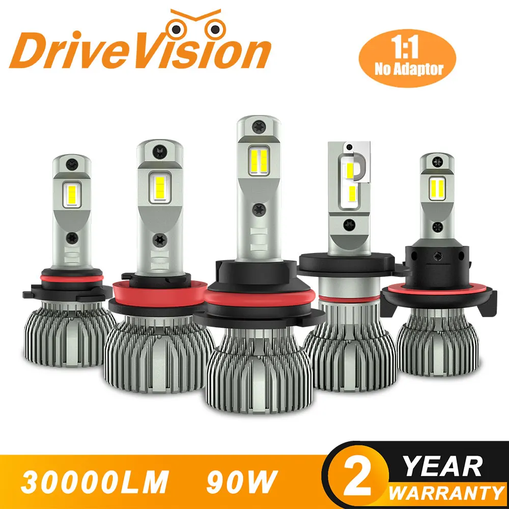 

DRIVEVISION H11 LED Car Lights Canbus 20000LM H4 H7 LED Lamp for Car Headlight Bulbs H9 9005 9006 HB3 HB4 5202 9007 H13 Fog 12V