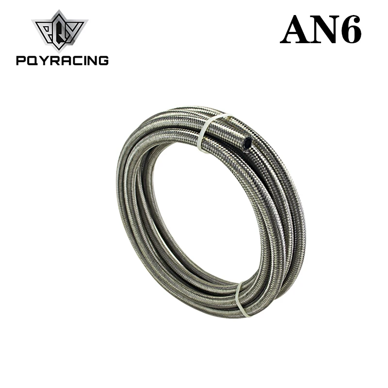 

PQY - AN6 6AN AN-6 (8.6MM / 11/32" ID) STAINLESS STEEL BRAIDED RACING HOSE FUEL OIL LINE 5 METER/5M PQY7112