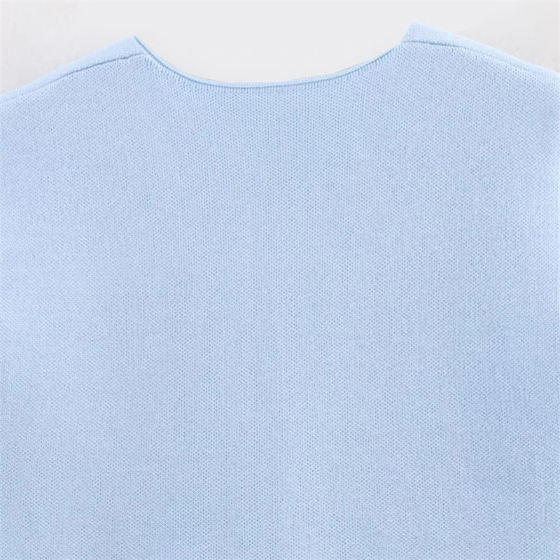 KEYANKETIAN 2025 летний новый женский однобортный вязаный жилет, модный простой стиль, тонкий укороченный топ без рукавов с v-образным вырезом