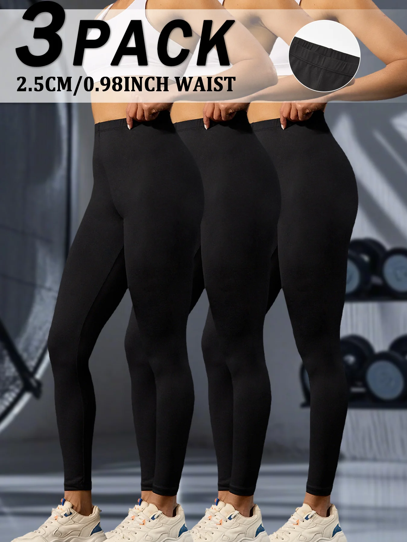 

3 Pack Women's Super Soft Leggings High Elasticity No See Through Workout Yoga Running Athletic Push Up Gym Fitness Leggings
