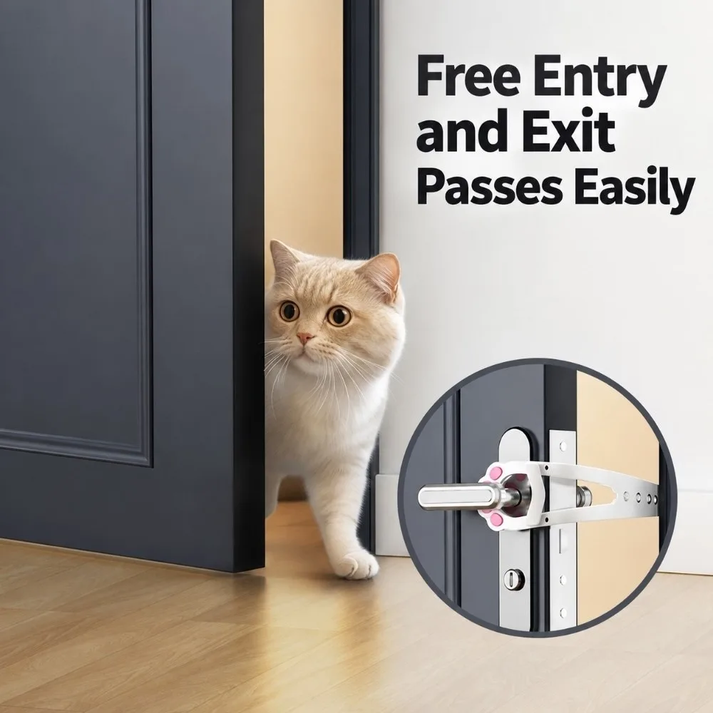 Adjustable Pet Door Holder Easy Install No-Drill Pet Lock Retainer Plastic Flexible Cat Flap Stopper Pet Supplies