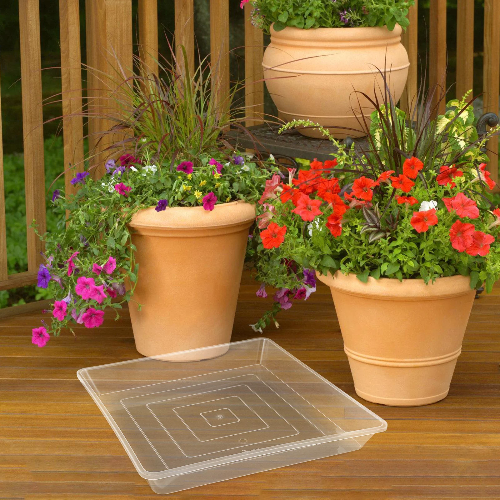 

2Pcs Clear Plastic Plant Trays for Indoor Outdoor Use Decorative and Functional Flowerpot Drainers for Healthy Growth