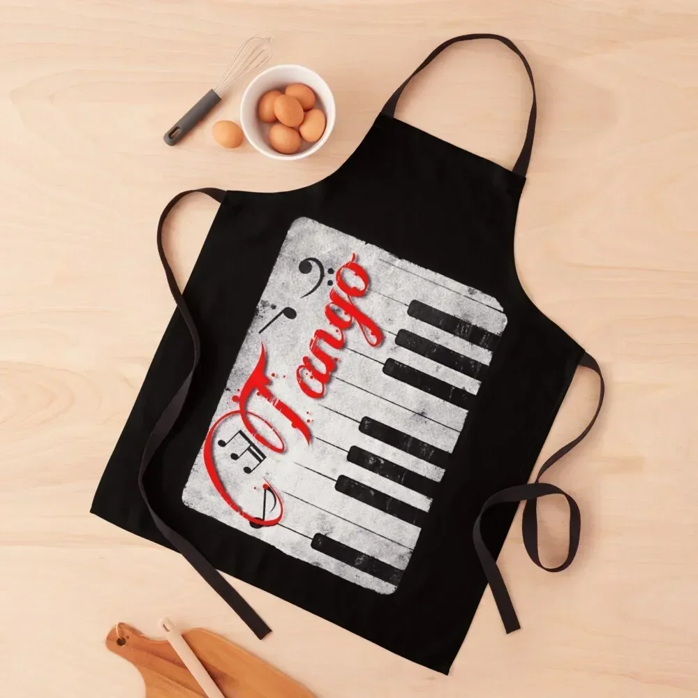 Vintage Tango Piano Keys Apron For Kitchen Chef Uniform For Men Apron