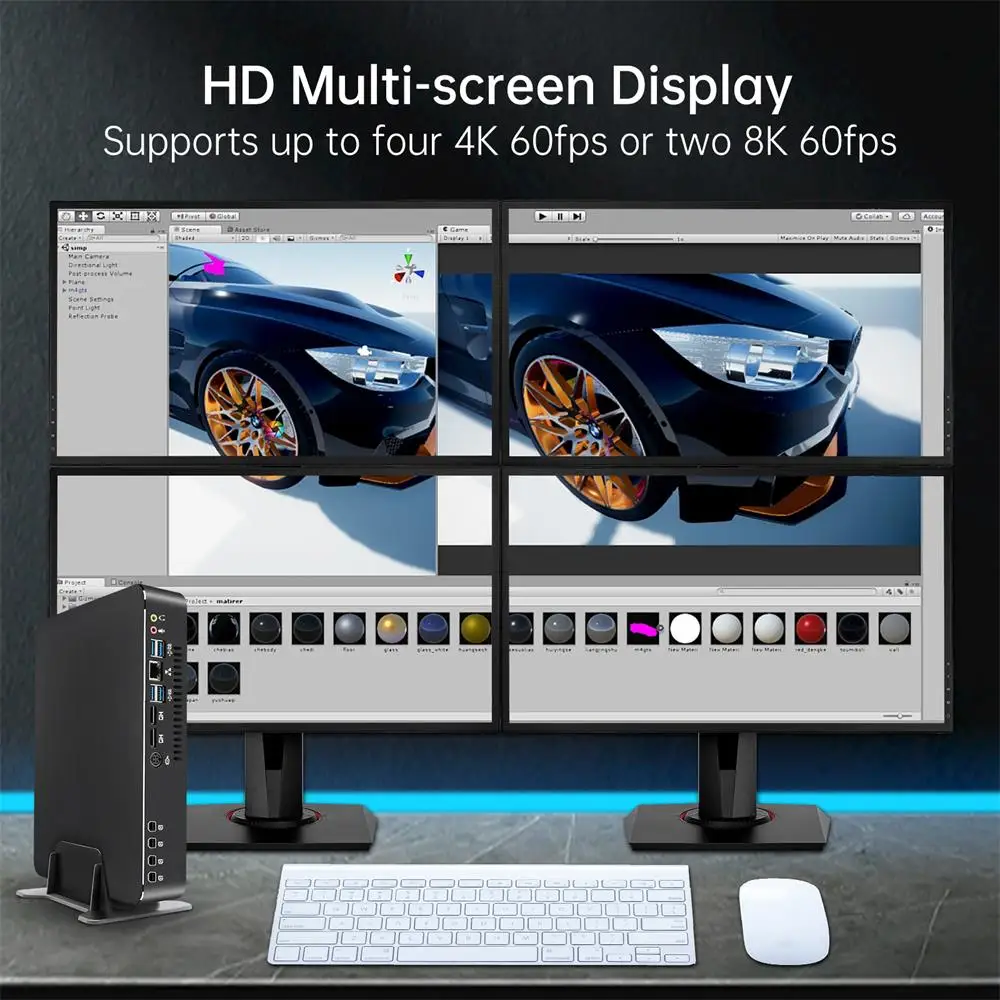 Msecore Mini computadora de escritorio con E3-1231V3 16G RAM 1T SSD P1000 Gráficos dedicados para edición de vídeo de diseño gráfico
