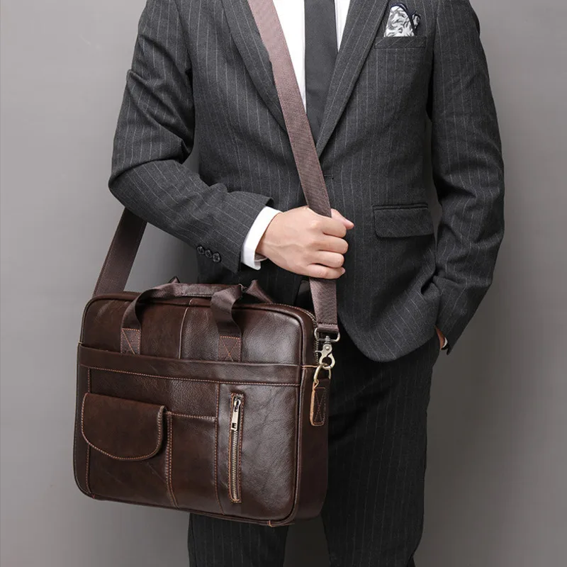 

New Men's Briefcases Briefcase Business Cowhide Layer Portable Lawyer's Computer Bag Men's Genuine Leather Men Bag Crossbody Bag