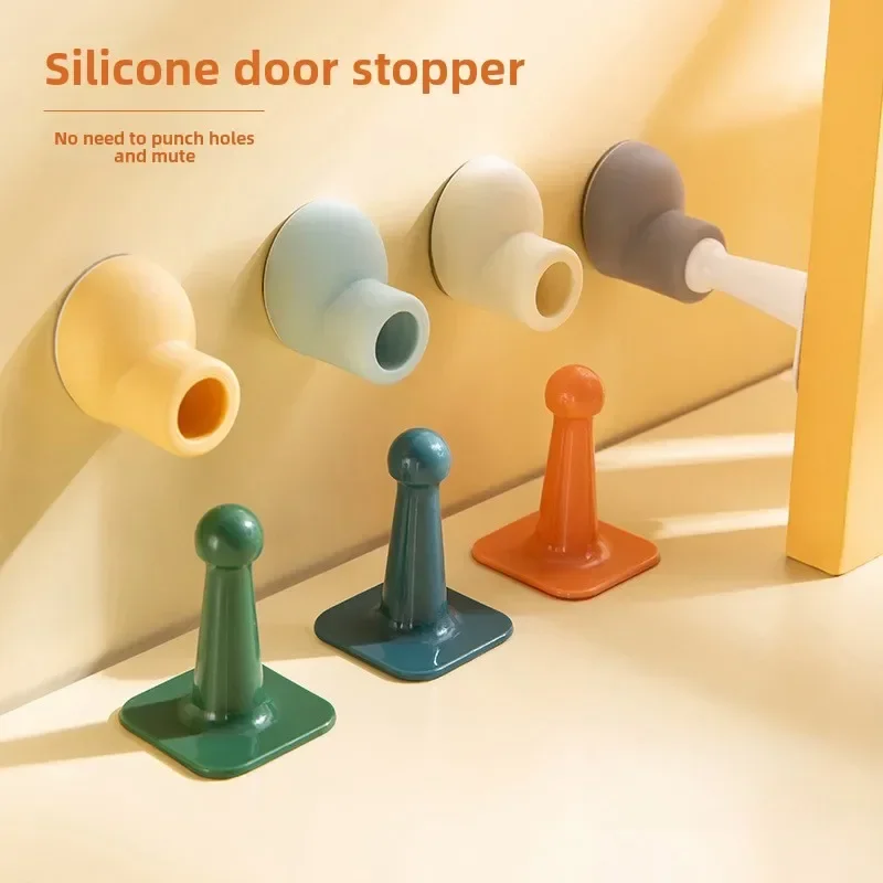 Silicone Door Stopper No Punching Required Anticollision Gate Blocker Creativity Mini Shoes Door Collision Silent Door Stops