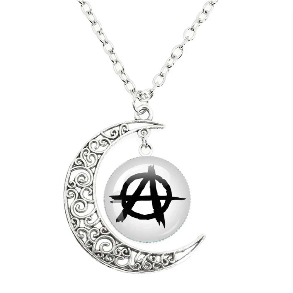 Sons Of Anarchy LOGO Moon Pendant Necklace Freedom Symbol 20mm Glass Cabochon Gifts Jewelry Gifts To Friends