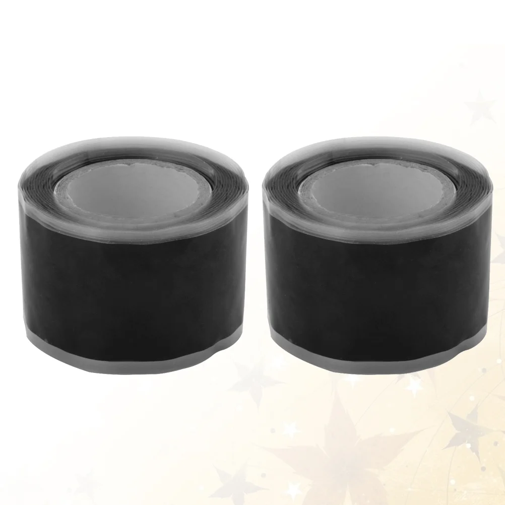 2 Rolls Weather Sealing Tape Self-adhesive Silicone High Temperature Resistance Electrical