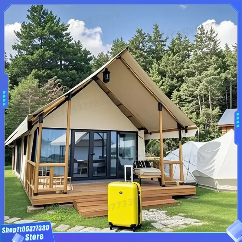 Heavy Duty Luxury Nomadic Canvas Tent Steel Frame PVC Coating Customizable for Garden Trade Shows Wooden Deck Insulation - view 5