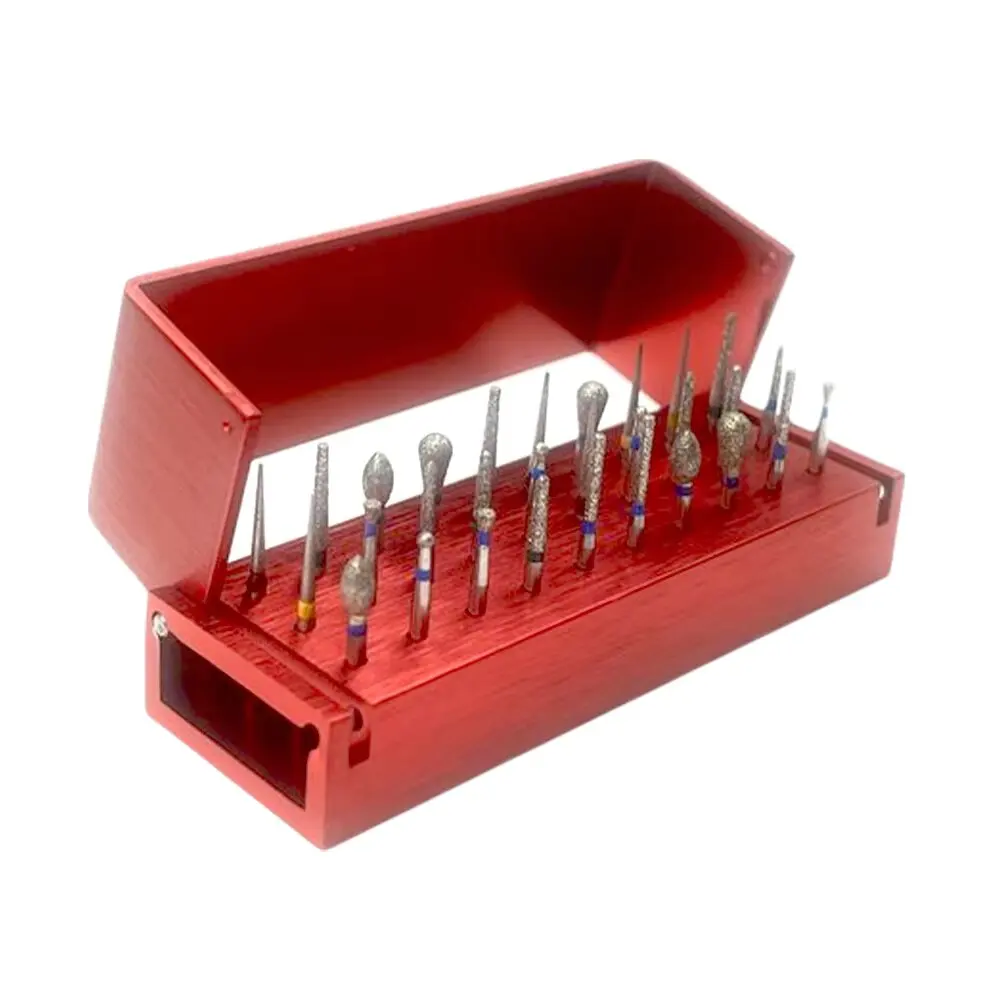 PIORPOY 30 Pcs/Set Dental Diamond Burs 1.6MM High Speed Handpiece Turbine Burs Placement Box Dentistry Burs Teeth Whitenining