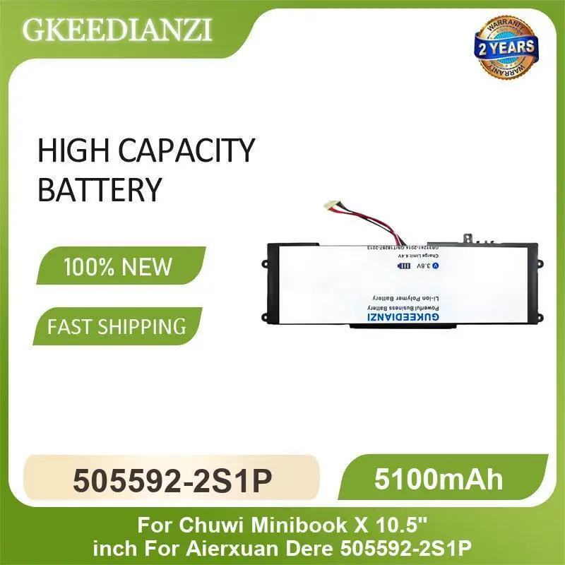 

505592-2S1P Laptop Battery For Chuwi Minibook X 10.5" inch For Aierxuan Dere 505592-2S1P 5100mAh High Capacity