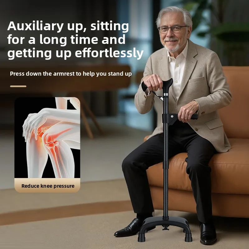 

Carbon Crutches,Four-legged Walking Cane Lightweight Folding Walking Crutch Camping Portable Hiking Crutches for Fathers Mothers