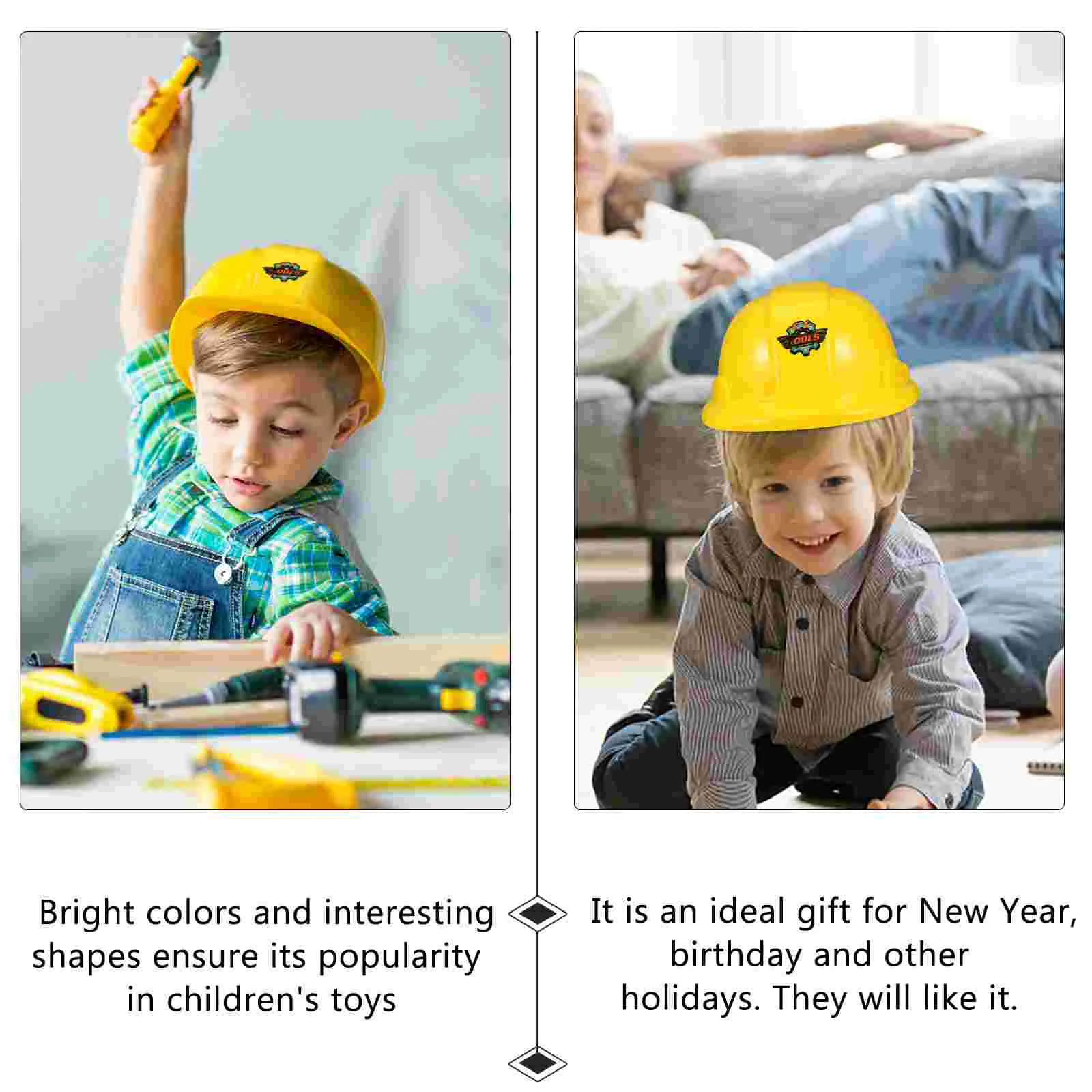 5 Pcs Construction Hats Toy Engineering Worker Building Dress Up Party Safety Kids Plastic Plaything Bright Colors