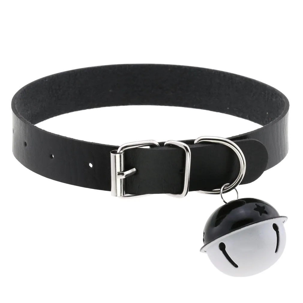 Punk Black Goth Choker Necklaces For Women Men Gothic Rivets Cat Bell Ball Pendant Necklace Collar Choker Harness  Jewelry Gifts