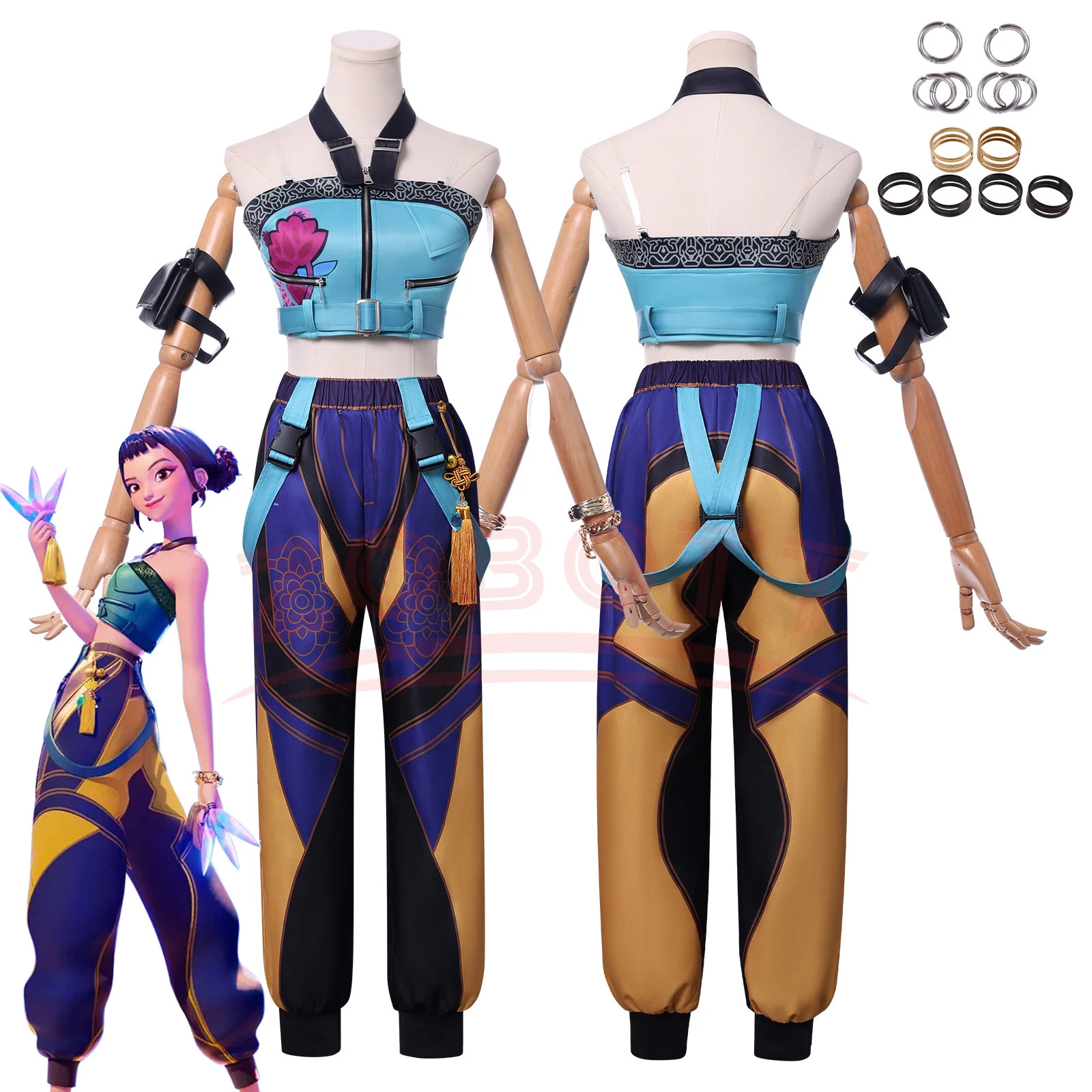 

Kpop Demon Hunters Zoey Cosplay Team KPop Devil Hunters Costume Zoey Sexy Uniform Suit Halloween Party Outfit For Women Girls