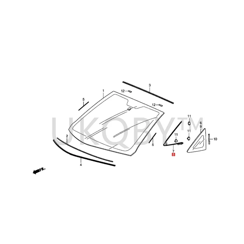 73335T5HH01 73336T5HH01 Suitable for Ho nd a Fit Reverse rearview mirror triangular rubber strip
