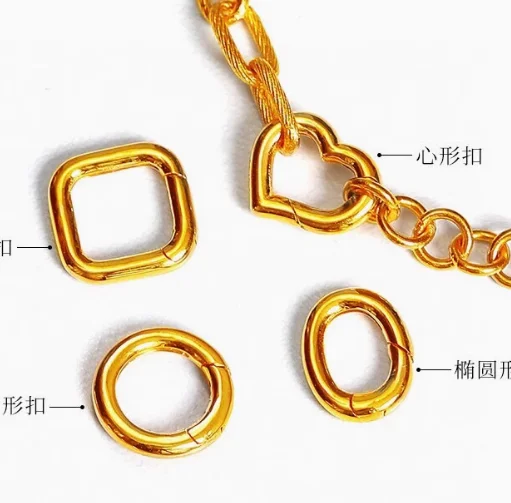 18k gold clasp karat gold connectors for chains heart shape triangle shape