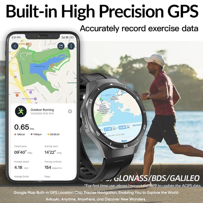 For HUAWEI GT 5 Pro 2025 New SmartWatches 32Gb Memory MP3&MP4 APP Download AGPS Navigation map Bluetooth call NFC SmartBracelet