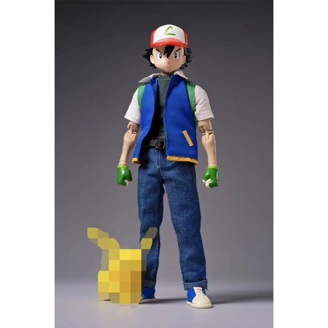 ألعاب JM014 مدرب الحيوانات الرماد كيتشوم 1/12 تمثال بيكاتشو عمل الشكل المنقولة دمية جمع تمثال حلية ديكور الهدايا