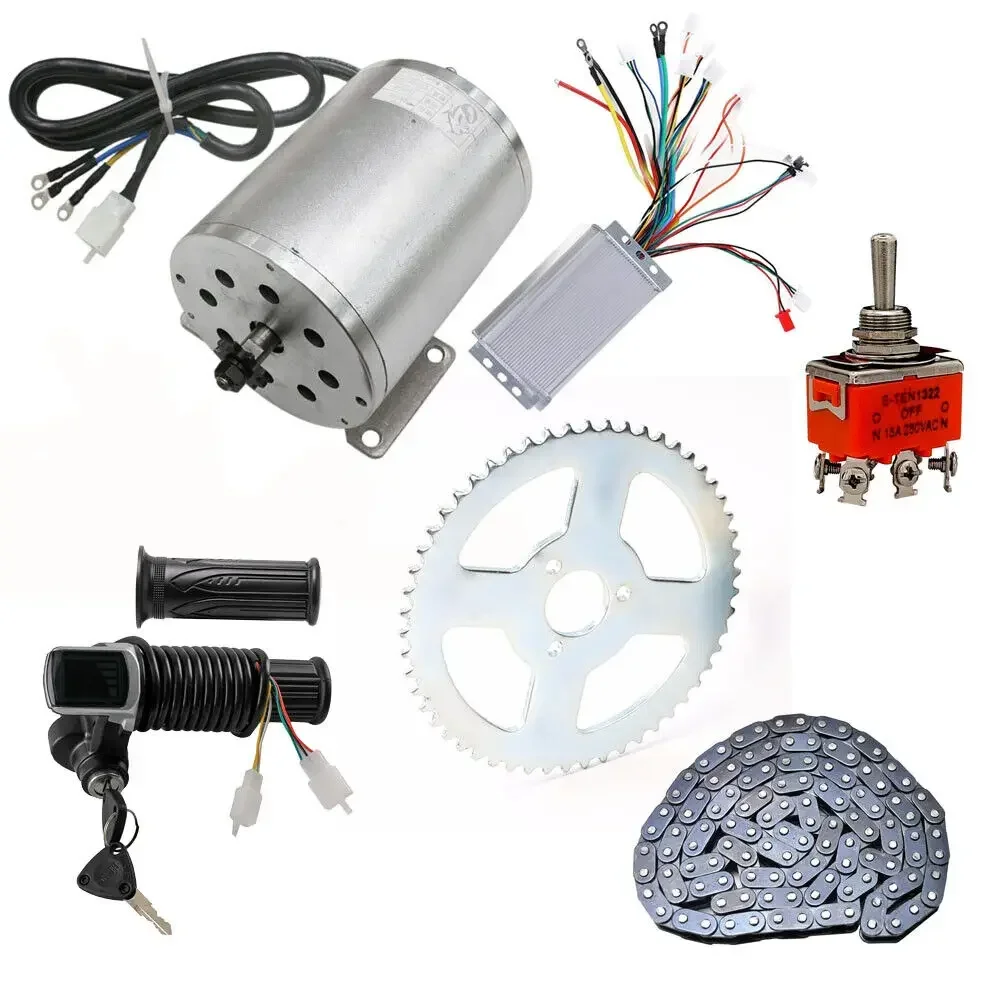 Moteur électrique sans balais 48V 1800W MY1020, avec Kit de pignon, Compatible avec Go Karts, Scooters, motos de poche