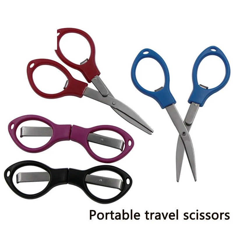 ポータブル折りたたみ式収納はさみ50個屋外用釣り糸用はさみミニオフィスはさみ家庭用はさみ