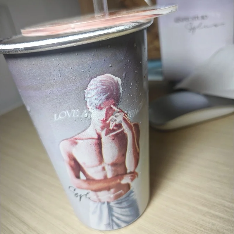 

500ml Anime Love And Deepspace Sylus Aluminum Fun Variable Temperature Cup With Lid And Straw Camping Mug Tea Milk Water Cups
