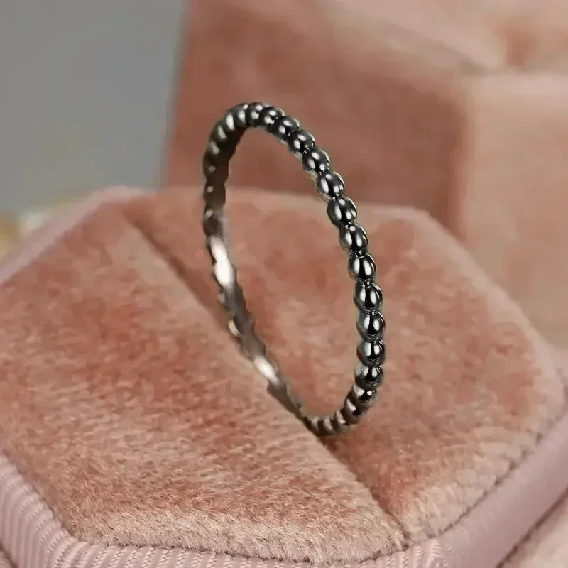 Metal Beads Rings for Women 4 Colors Available Fashion Versatile Accessories  5 Fingers Minimalist Ring Simple Jewelry