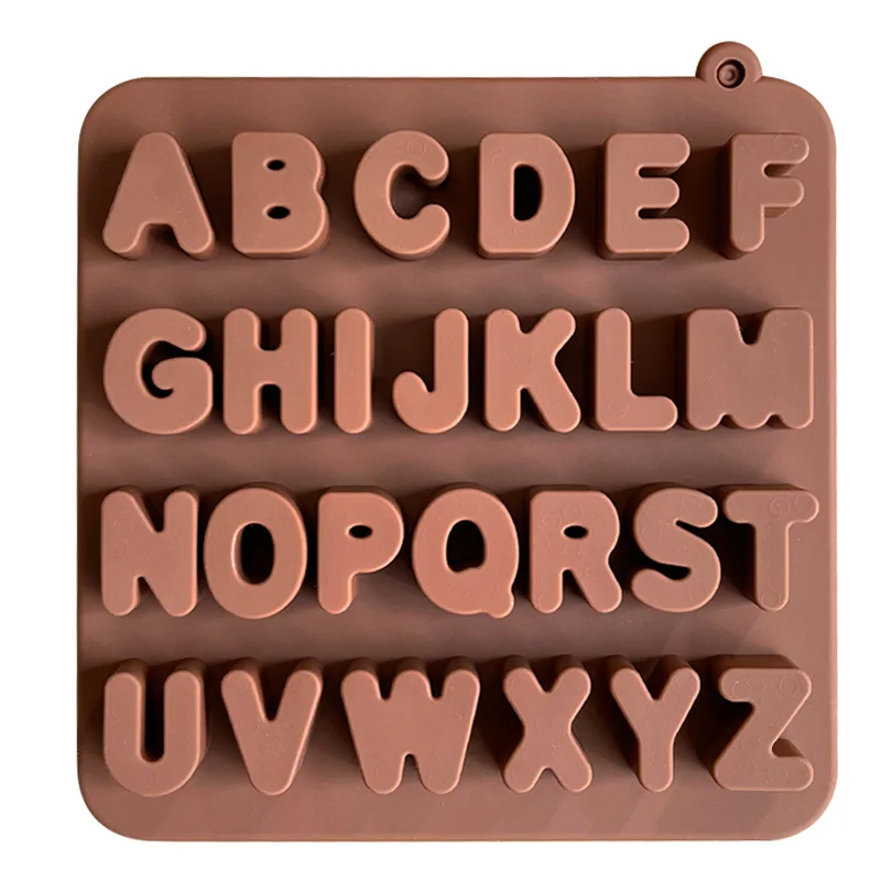 26 English Letters Silicone Chocolate Mold, Ice Grid Mold DIY Home-made Complementary Food Mould XG1266