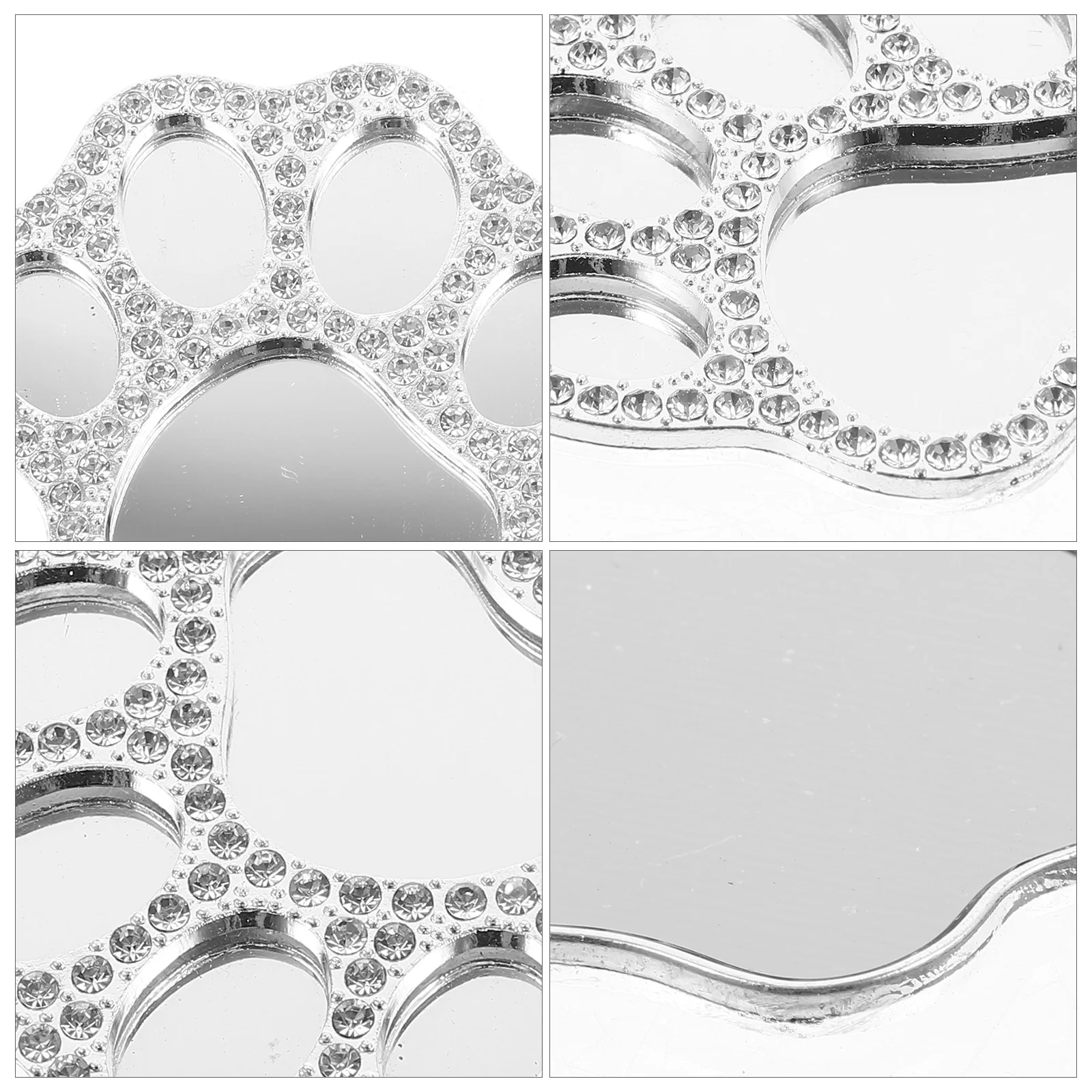 لامعة كريستال القط باو مصغرة مرآة لوضع مساحيق التجميل حجر الراين جراب هاتف حلية DIY غطاء الهاتف الديكور سحر تنوعا