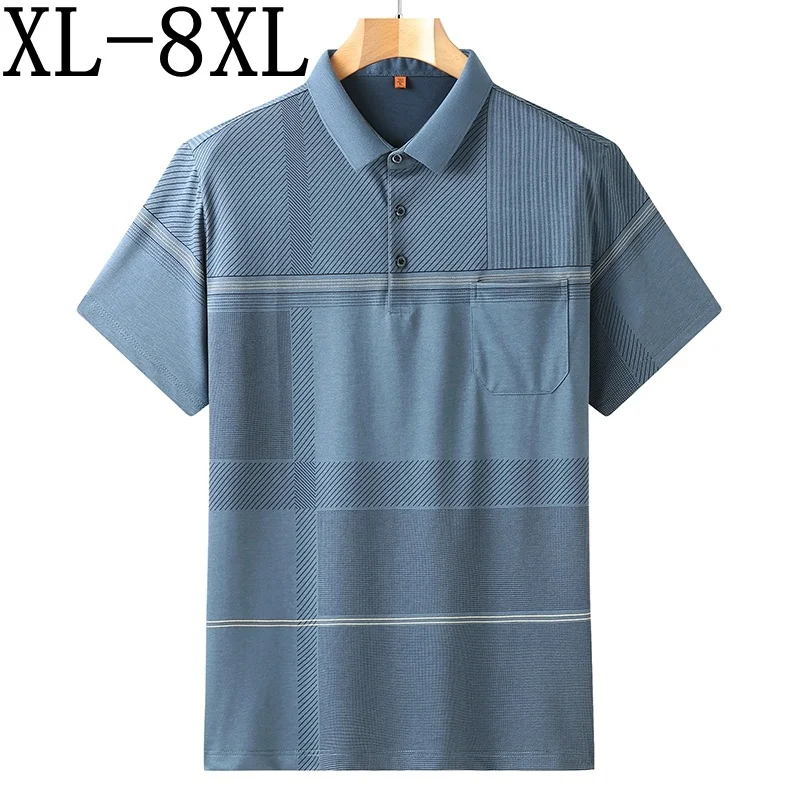 8XL 7XL Size 6XL 2023 New Summer Breathable Men Polo Shirt With Pocket Short Sleeve Casual Mens Polos Shirts camisa masculina