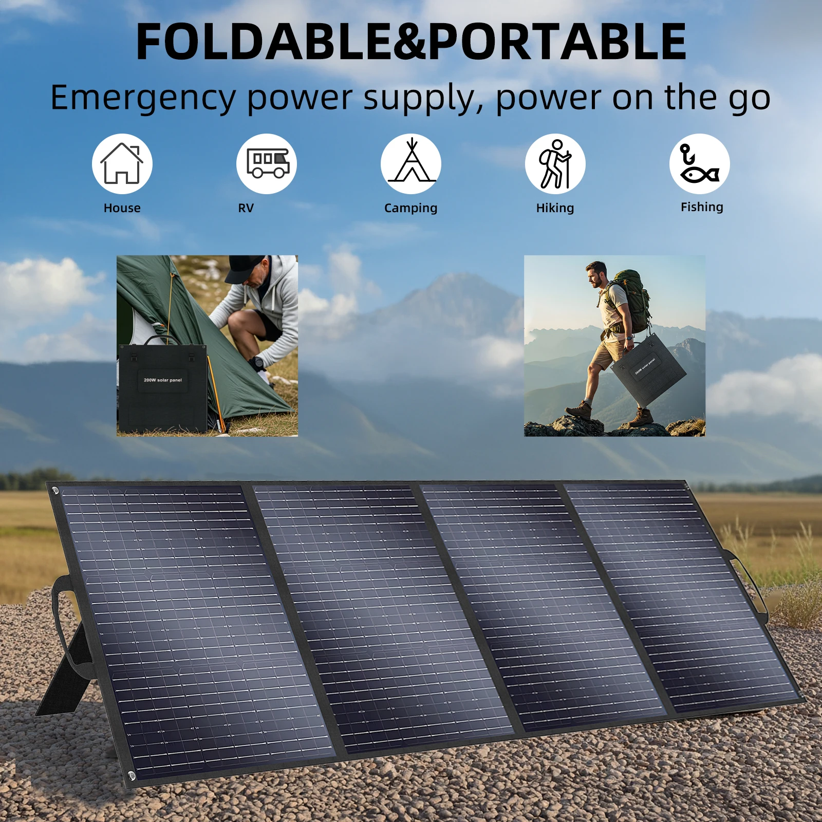 Greenery 200W Solar Panels House Kit Folding Complete Photovoltaic System G2500 Power Bank UPS Function for Camper Accessories