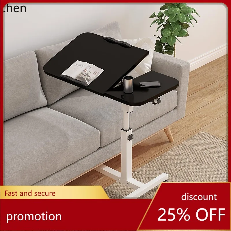 ZML Simple Portable Computer Desk for Bedside Use, Mobile Adjustable Height Bedside Table