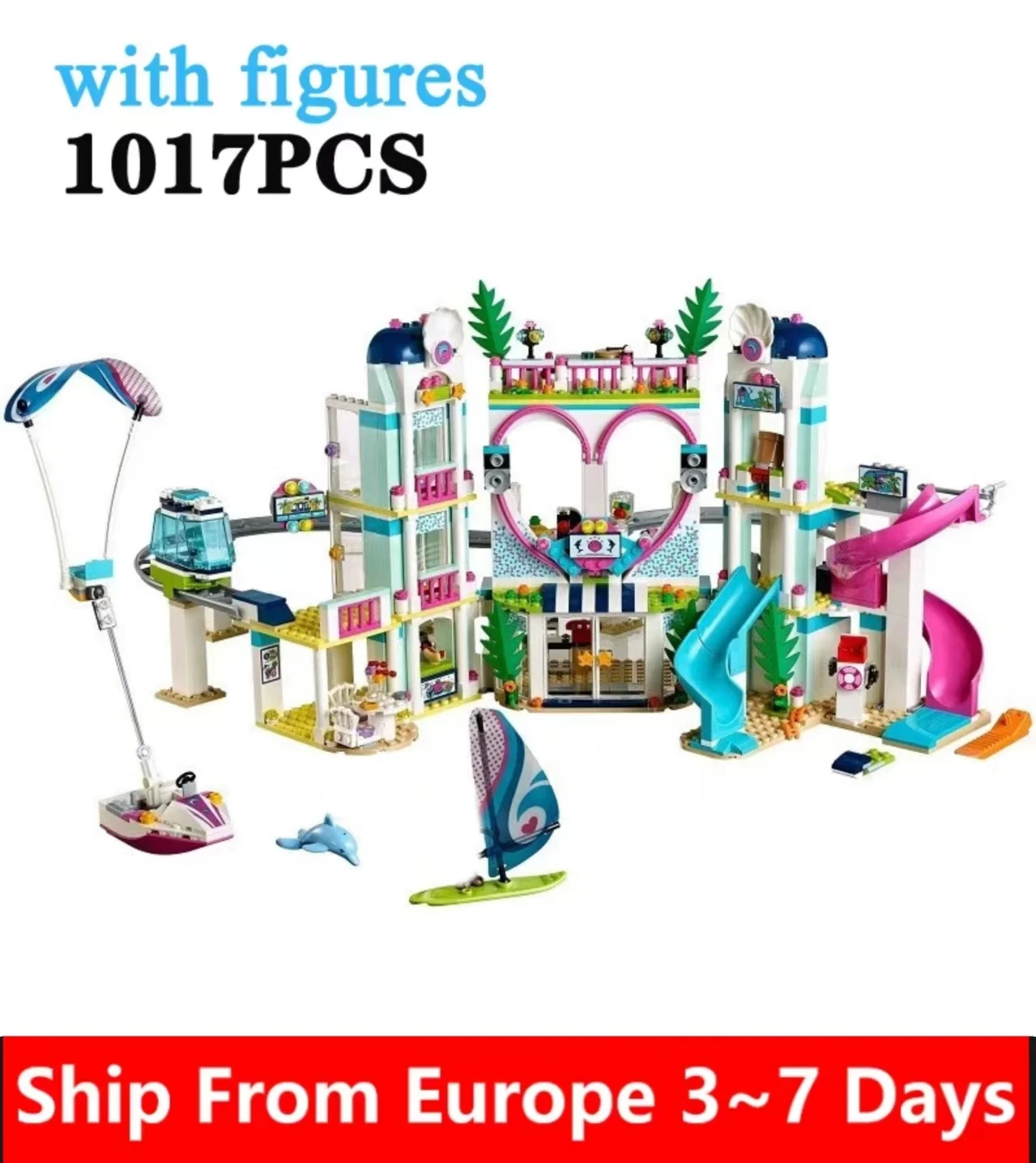 

37086 креативный 01068 городской курорт 41347 строительные блоки игрушечные кирпичи для девочек на день рождения развивающие рождественские подарки для друзей и детей