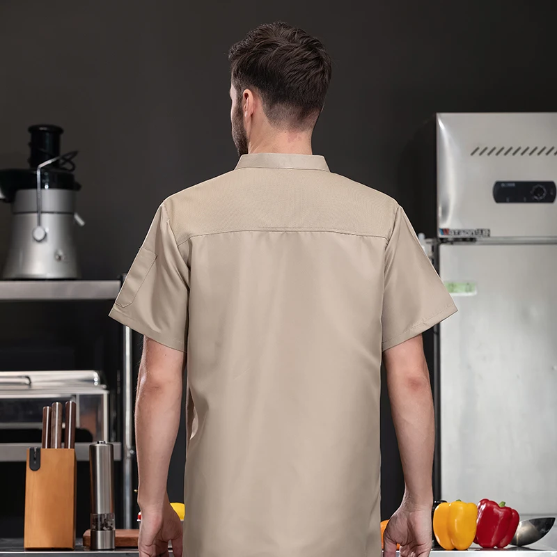 Foodservice Dessertwinkel Zeevruchtenwinkel Personeel/Chef-Uniform Ober Kleding Chef-Kok Kleding Zomer Keuken Shirt