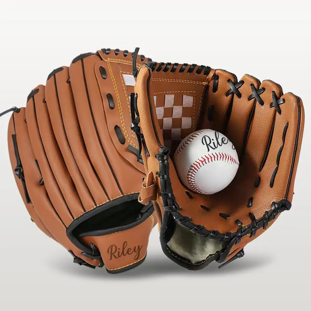 

Спортивные бейсбольные перчатки на открытом воздухе, персонализированное индивидуальное имя, тренировочное оборудование для софтбола для детей/взрослых, обучение мужчине и женщине