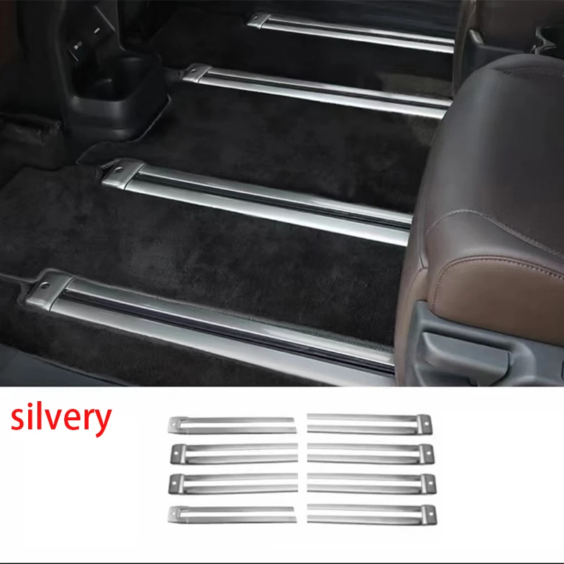 Car Moulding Accessories For Toyota Sienna 2021 2022 2023 Stainless Steel Rear Seat Track Path Slide Rail Frame Cover Trims
