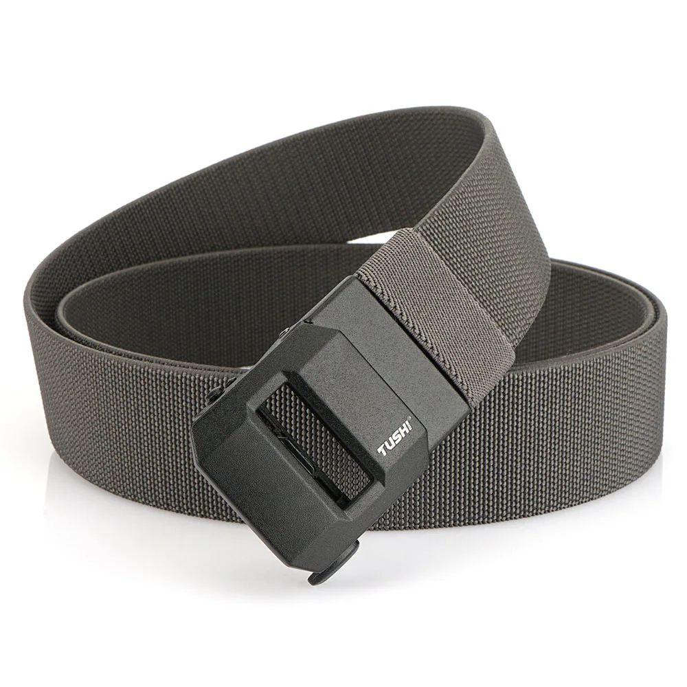 TUSHI Neuer Golf-Sportgürtel, elastischer Gürtel, taktischer Gürtel, Metall, automatische Schnalle, Stretch-Nylon, Herren-Militärgürtel, 120–150 cm, große Gürtel – Detail 16