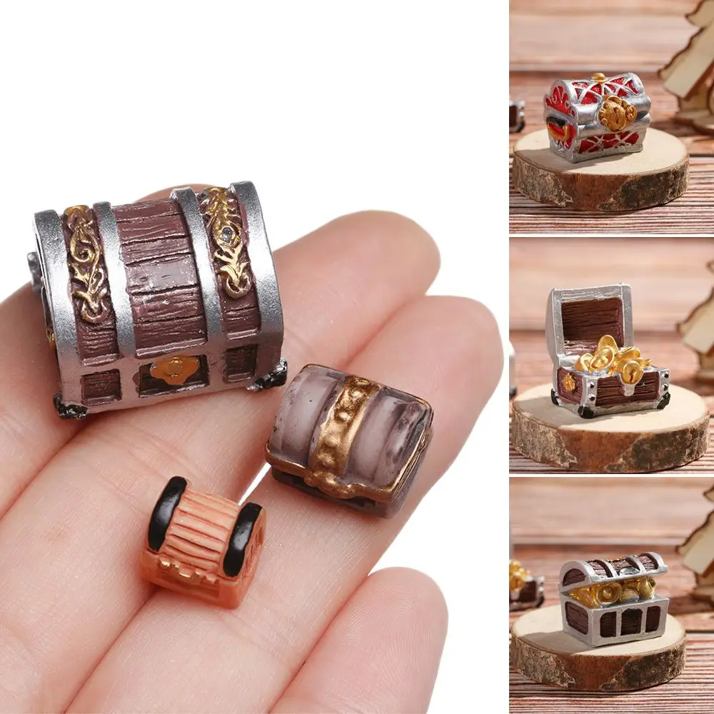 Creative Micro Landscape Doll House Ornament Miniature Cashbox Treasure Chest Figurine Jewelry Box Pirate Adventure Game