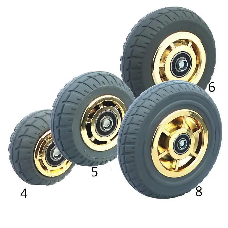 1 Pc 5 Inch Caster Heavy Duty Mute Wheel Phnom Penh Beacon Fire Rubber Single Flat Driver Pushing