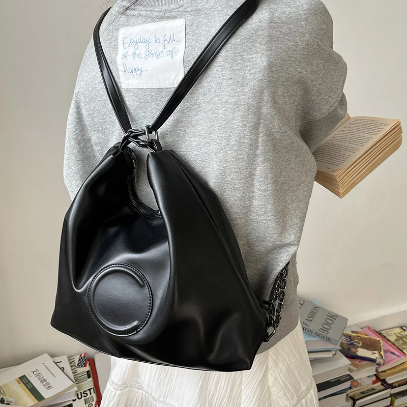 Mochila De Cuero PU para mujer, bolso de hombro informal de gran capacidad, bolsos de mano de diseñador para viajes y compras