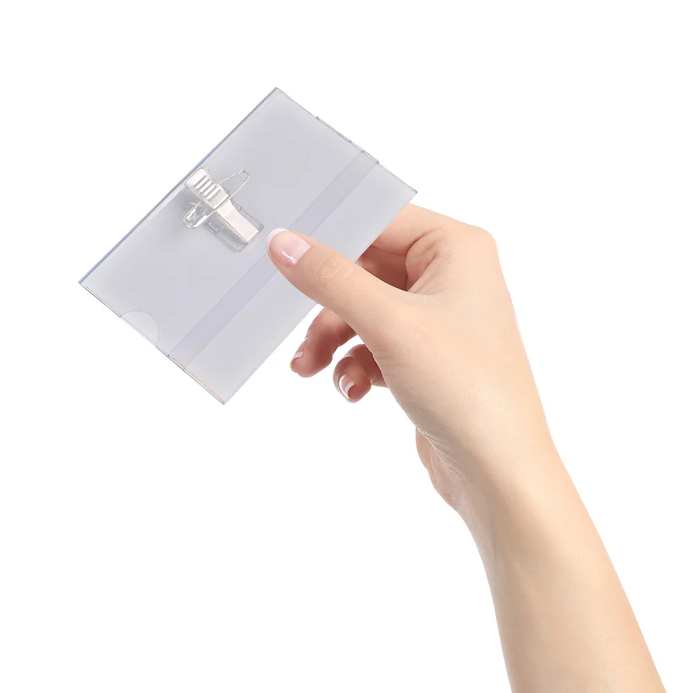 

50Pcs Chest Card Clips PVC Badge Buckle Portable Compact Staff Badge Holders for Nurses Doctors Office Work Id Card Holder