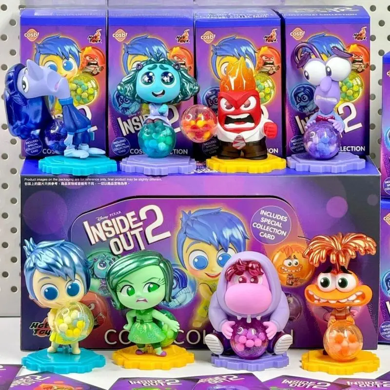 Blind Box Disney Inside Out 2 Joy Sadness Anger Disgust Cosbi Mini Doll Action Figurine Mystery Box Model Cute Toy Birthday Gift