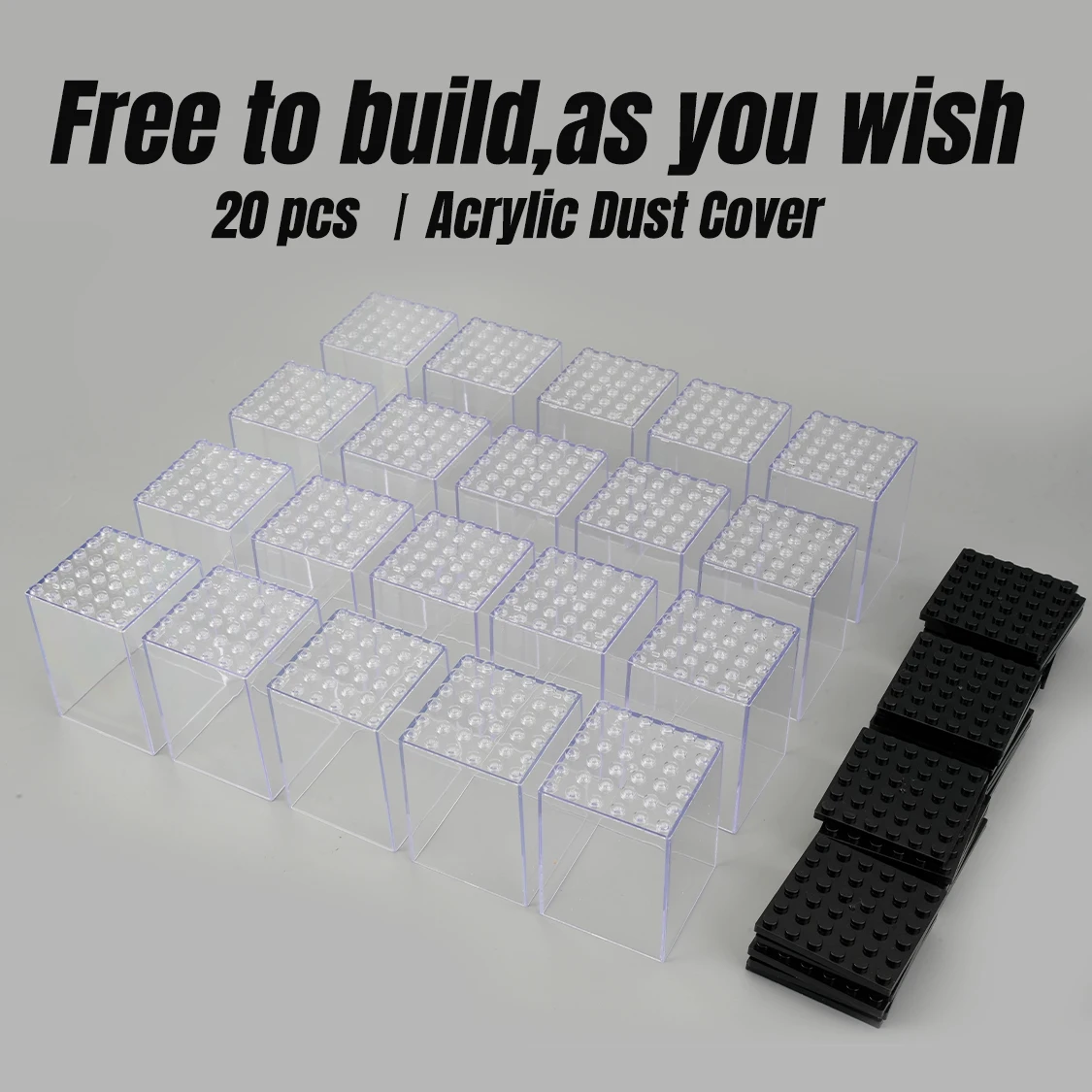 20 Pcs Minifigures Display Cases Set, Mini-Figures Display Cases Fits For Figures Display, Single Mini-Figures Storage Case For Figures Collectors, Acrylic Building Block Display Box Dust-Proof