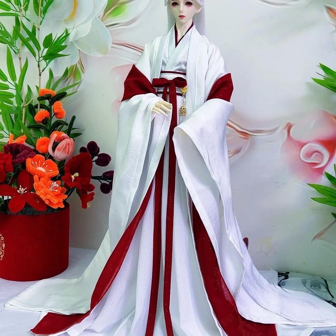 

Ancient Style Noble White-Red Color Uncle Doll Clothes, TD68CM Skirt Dragon-King70CM BJD Dress