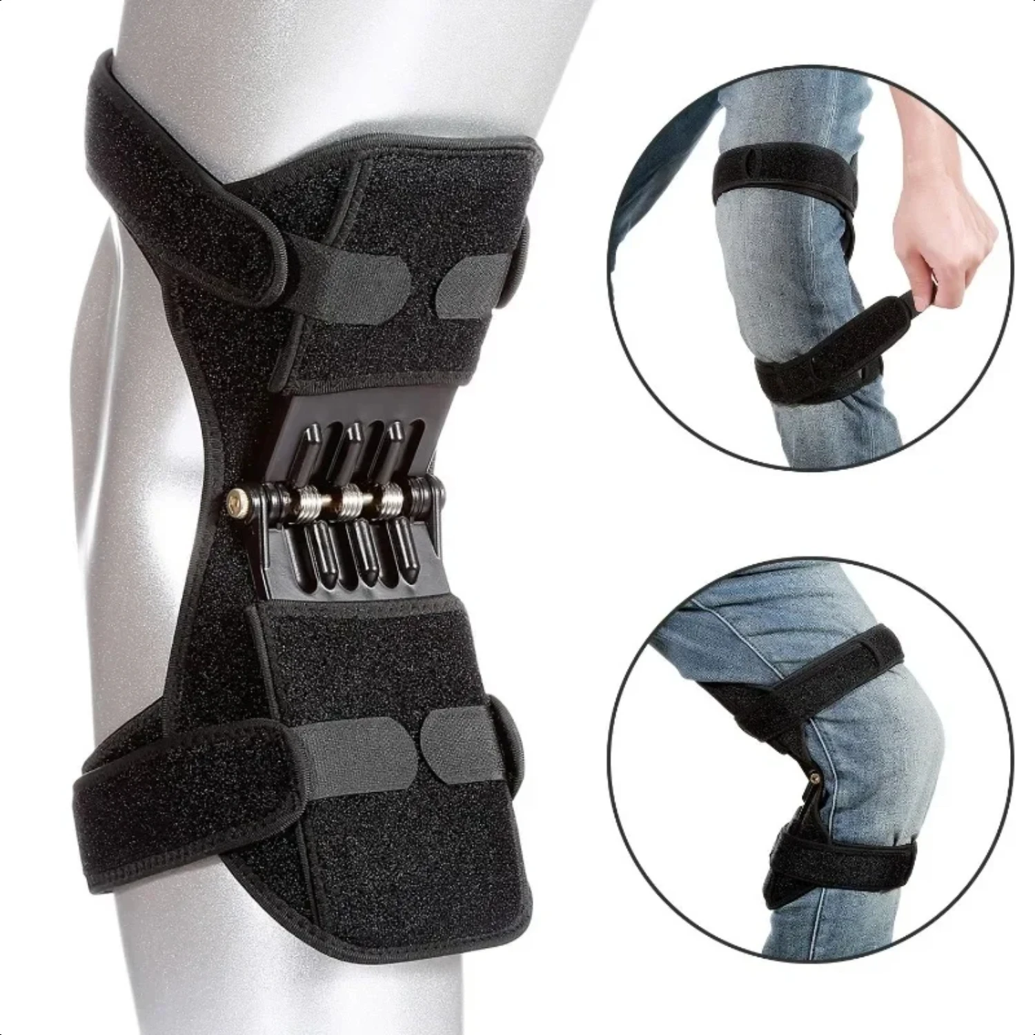 Knee Protector Joint Support Knee Pads Breathable Non-Slip Power Lift Knee Pads Rebound Spring Force Knee Booster Leg Protector