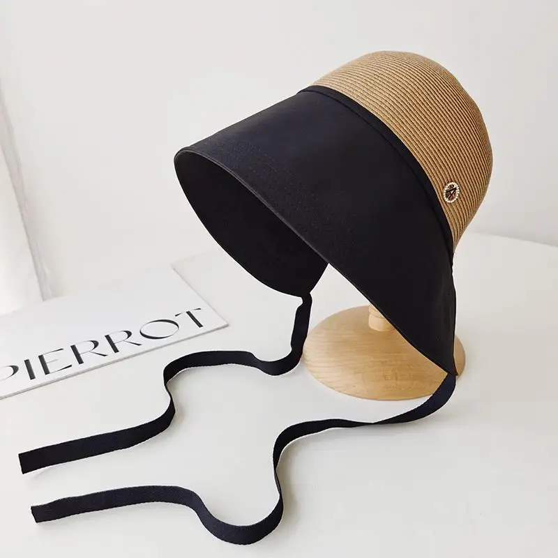 uv-resistant-bucket-hat-women's-summer-face-covering-sunscreen-beach-fishing-cap-outdoors-travel-hat-trendy-straw-hat