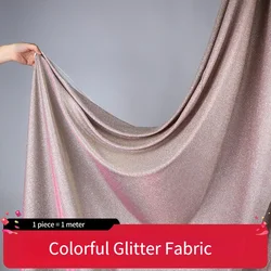 Colorful Glitter Fabric By The Meter for Wedding Decoration Costume Fashion Design Diy Sewing Cloth Soft Shiny Textile Gold Pink