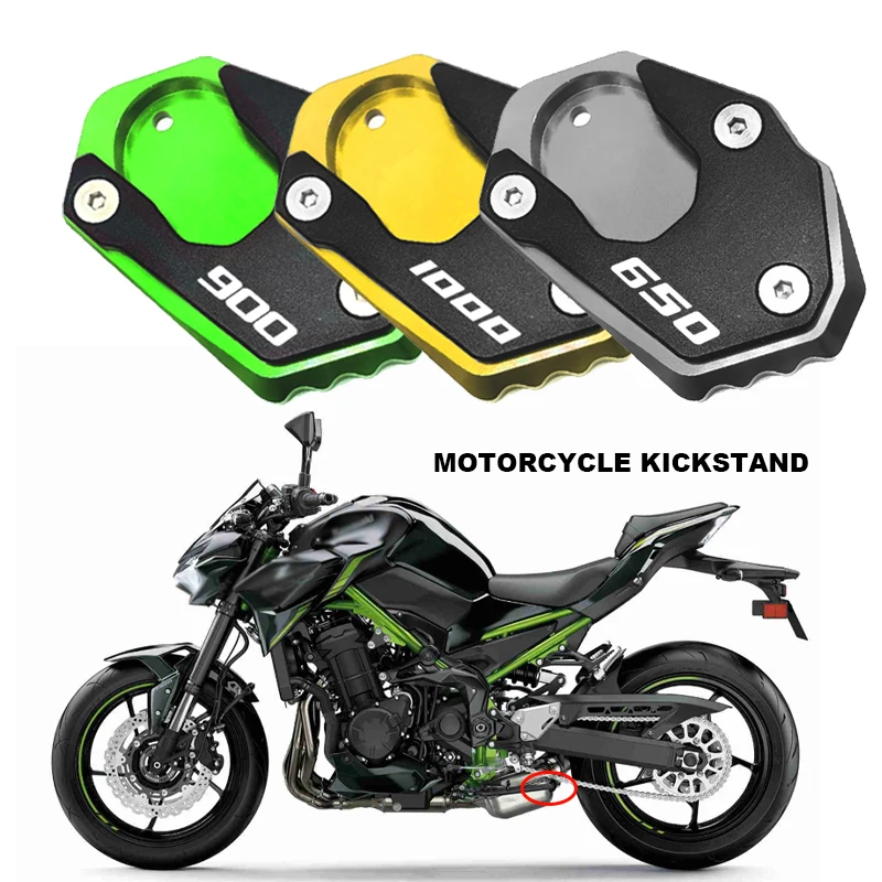 

Motorcycle Kickstand Enlarge Side Stand Extension Support Pad For Kawasaki Z650 Z900 Z1000 z 900 1000 650 Z1000 SX RZX10R ZX6R