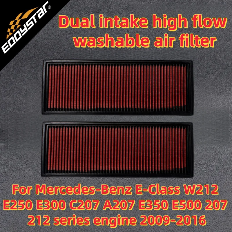 

For Mercedes-Benz E-Class W212 E250 E300 C207 A207 E350 E500 207 212 series engine 2009-2016 High Flow Sport Washable Air Filter