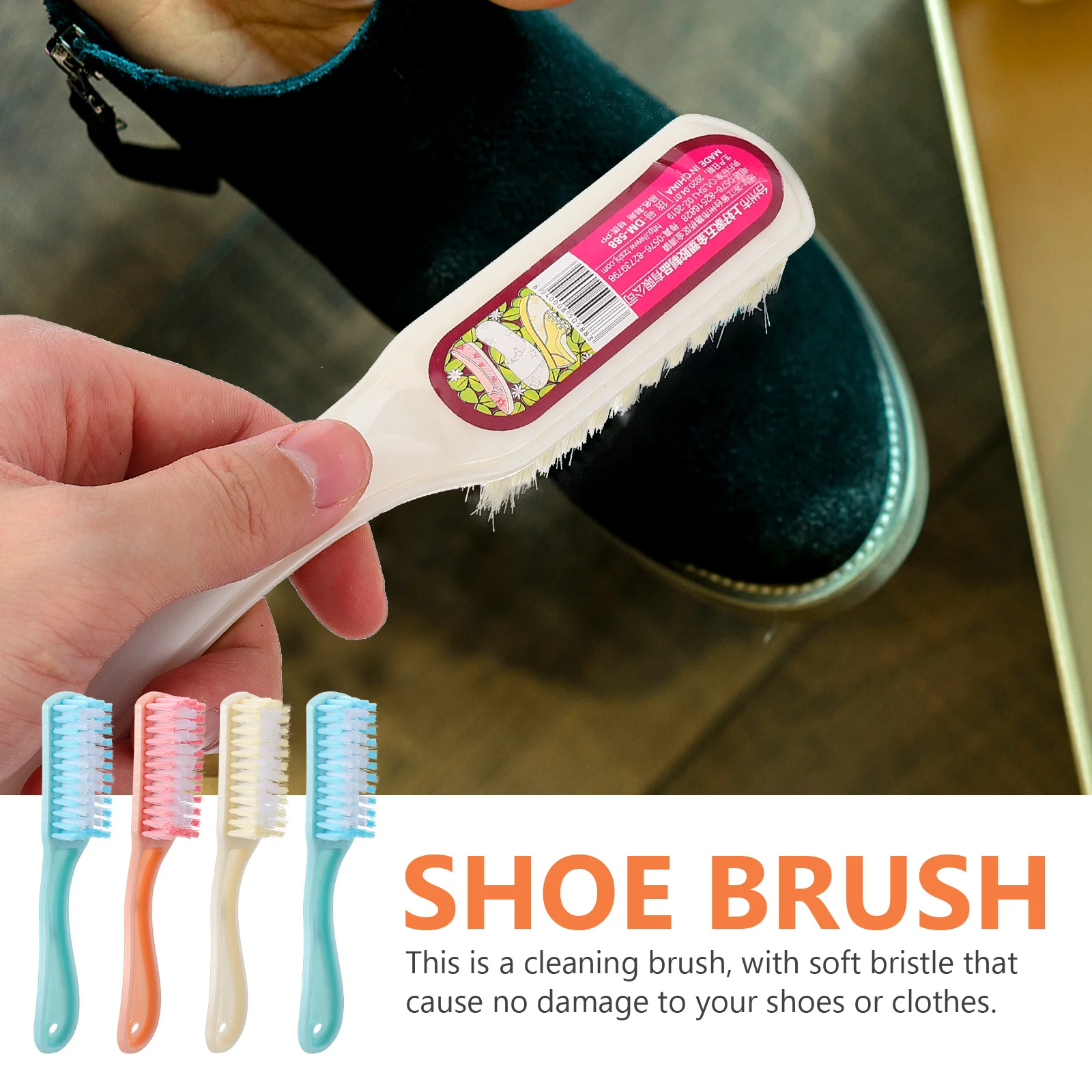 

4Pcs Cleaning Brush Laundry Brush Clothes Cleaner Shoes Cleaner Long Handle Hangable Easy Store Clothes Washing